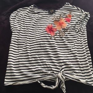W5 striped and embroidered t-shirt